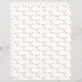 かわいい花の芽を描いたホワイトスクラップブックシート (正面/裏面)