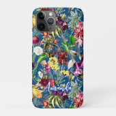 かわいい花の葉の青いモノグラム柄 Case-Mate iPhoneケース (裏)