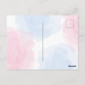 かわいい花の虹の恐竜ハッピーバースデーパーティー ポストカード (裏面)