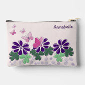かわいい花の蝶ドードル名 アクセサリーポーチ (裏面)