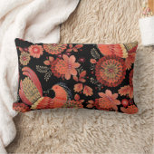 かわいい花の装飾模様 ランバークッション (ブランケット)