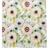 かわいい花の装飾的な目を引く シャワーカーテン (正面)