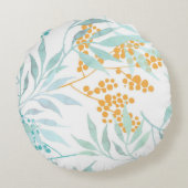 かわいい花の装飾的な目を引く ラウンドクッション (裏面)
