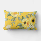 かわいい花の装飾的な目を引く ランバークッション (正面)