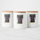 かわいい花の製品包装ラベルブラック&金ゴールド フードラベル (ボトル)