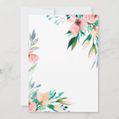 かわいい花の誕生日パーティー招待状 (裏面)