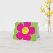 かわいい花の誕生日パーティー カード (黄色い花)