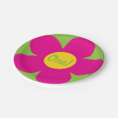 かわいい花の誕生日パーティー ペーパープレート (アングル)