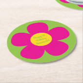 かわいい花の誕生日パーティー ラウンドペーパーコースター (アングル)