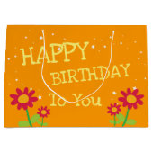 かわいい花の誕生日抱き枕 ラージペーパーバッグ (正面)