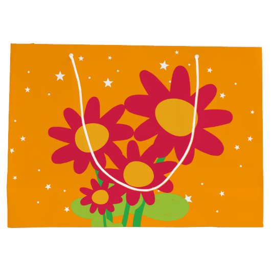 かわいい花の誕生日抱き枕 ラージペーパーバッグ (裏面)