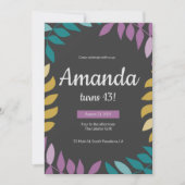 かわいい花の誕生日招待状 招待状 (正面)