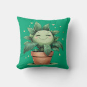 かわいい花の鉢植え クッション (正面)