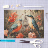 かわいい花の鳥好きティッシュペーパー 薄葉紙 (クラフト)