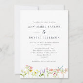 かわいい花の cottagecore ウェディング 招待状 (正面)