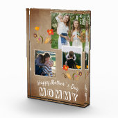 かわいい花オールド紙ハッピー母の日3 フォトブロック (右)