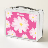 かわいい花カスタム弁当付きの女の子のプリント メタルランチボックス (裏面)