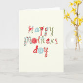かわいい花カラフル手紙おめでとう母の日 カード (黄色い花)
