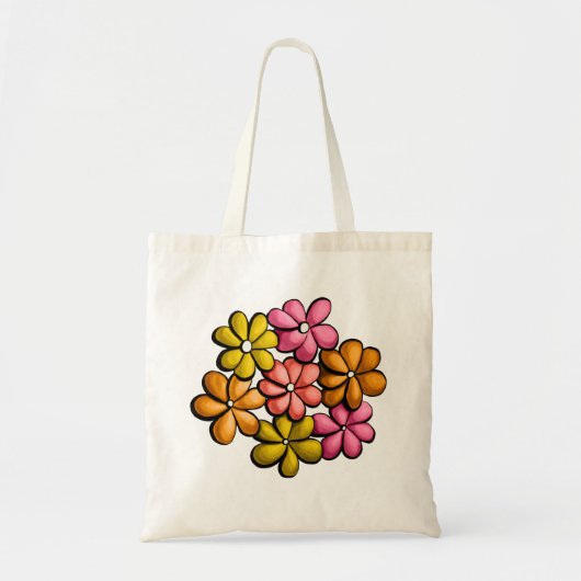 かわいい花キッズイカラフルンクスケッチ トートバッグ (正面)
