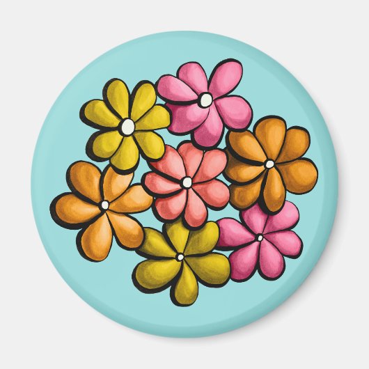 かわいい花キッズイカラフルンクスケッチ マグネット (正面)