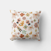 かわいい花クリスマスのパターンとサンタ クッション (正面)