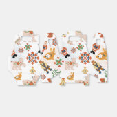かわいい花クリスマスのパターンとサンタ フェイバーボックス (折り畳みなし)