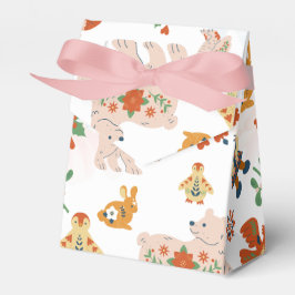 かわいい花クリスマスのパターンとサンタ フェイバーボックス