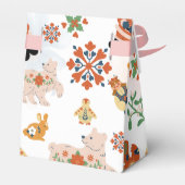 かわいい花クリスマスのパターンとサンタ フェイバーボックス (裏面サイド)