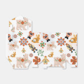 かわいい花クリスマスのパターンとサンタ フェイバーボックス (折り畳みなし)