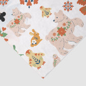 かわいい花クリスマスのパターンとサンタ 薄葉紙 (詳細)