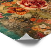 かわいい花コラージュ ポスター (角)