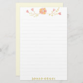 かわいい花ハッピーハウスかわいいお水色 便箋 (正面/裏面)