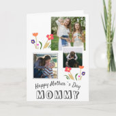 かわいい花ハッピー母の日3フォトカード カード (正面)