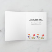 かわいい花ハッピー母の日3フォトカード カード (内部)