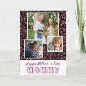 かわいい花ハッピー母の日3写真 カード (正面)