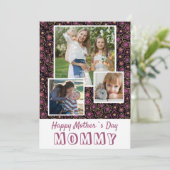 かわいい花ハッピー母の日3写真 カード (スタンド正面)