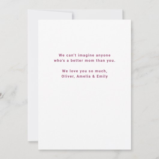 かわいい花ハッピー母の日3写真 カード (裏面)