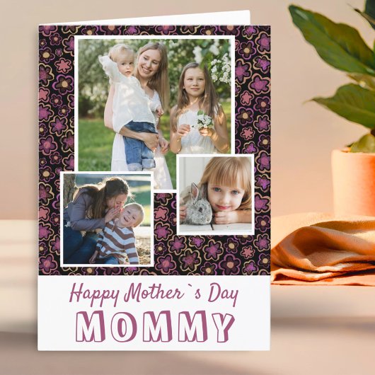 かわいい花ハッピー母の日3写真 カード