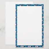 かわいい花フラミンゴ柄 便箋 (正面/裏面)