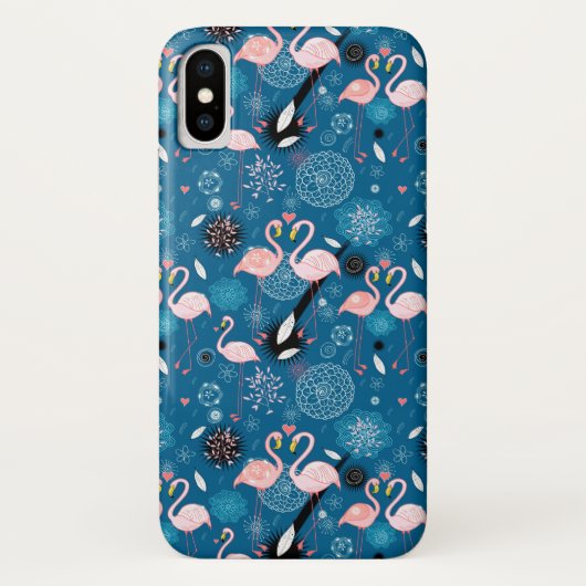 かわいい花フラミンゴ模様 Case-Mate iPhoneケース (裏面)