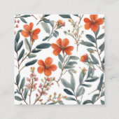 かわいい花ミニマルブライダルシャワー エンクロージャーカード (裏面)