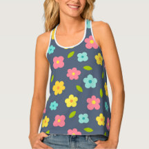 かわいい花メンズタンクトップ