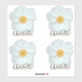 かわいい花モダン台名シール シール (シート)