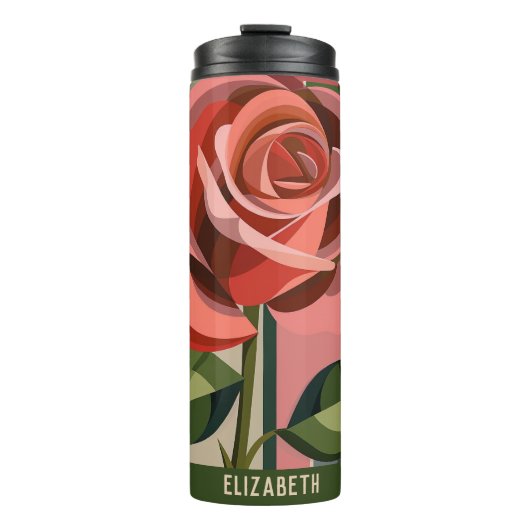 かわいい花モノグラムフローラタンブラー タンブラー (正面)