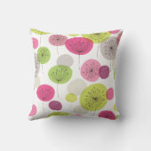 かわいい花レトロの抽象的なパターンデザイン クッション (裏面)