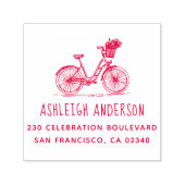 かわいい花付きバイク名前をカスタムする差出人住所 セルフインキングスタンプ (デザイン)