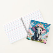 かわいい花冠のゾウ ノートブック (内部)