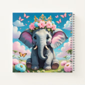 かわいい花冠のゾウ ノートブック (裏面)