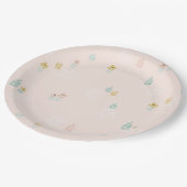 かわいい花園の漫画 1歳の誕生日パーティー ペーパープレート (アングル)