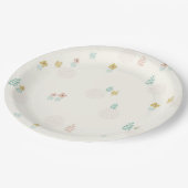 かわいい花園の漫画 1歳の誕生日パーティー ペーパープレート (アングル)